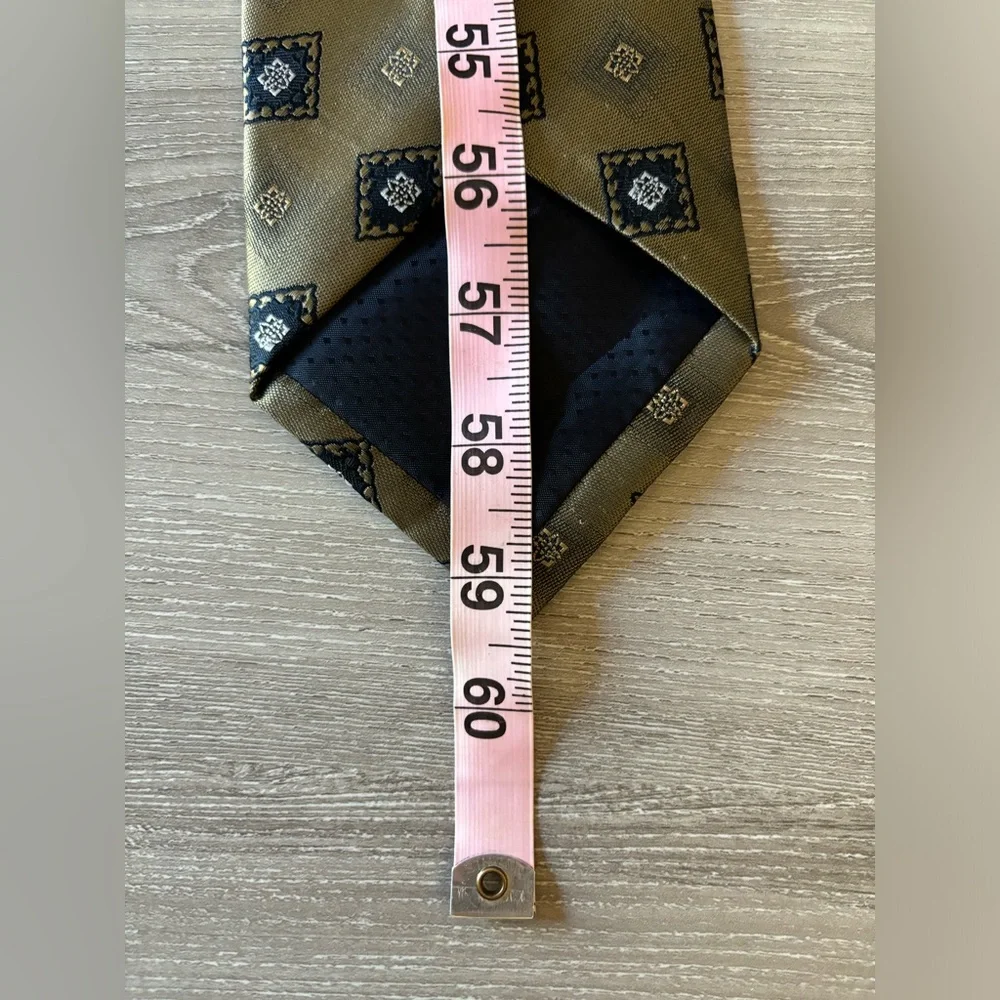 Vintage Umberto Frasi Dark‎ Gold Black Detailed Necktie 59”X4